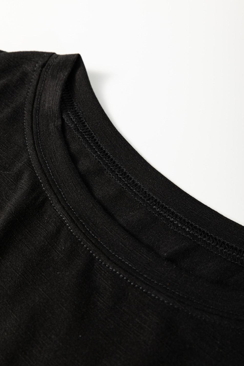 Long Sleeve Tops | Women Black Floral Mesh Sleeve Fake Two-Piece Top