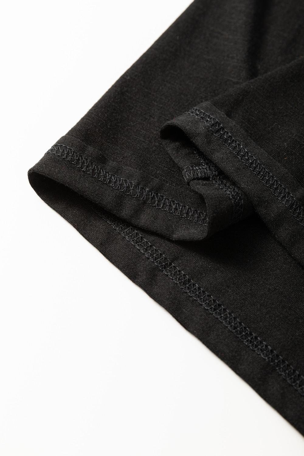 Long Sleeve Tops | Women Black Floral Mesh Sleeve Fake Two-Piece Top