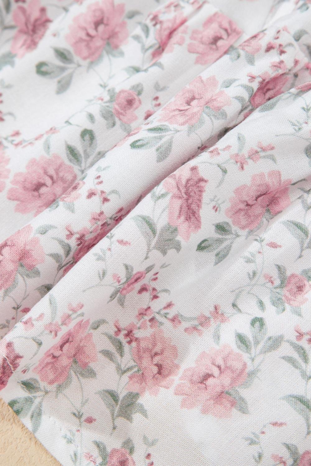 Sleeveless Tops | Women Pink Floral Flutter Peplum Cami Top