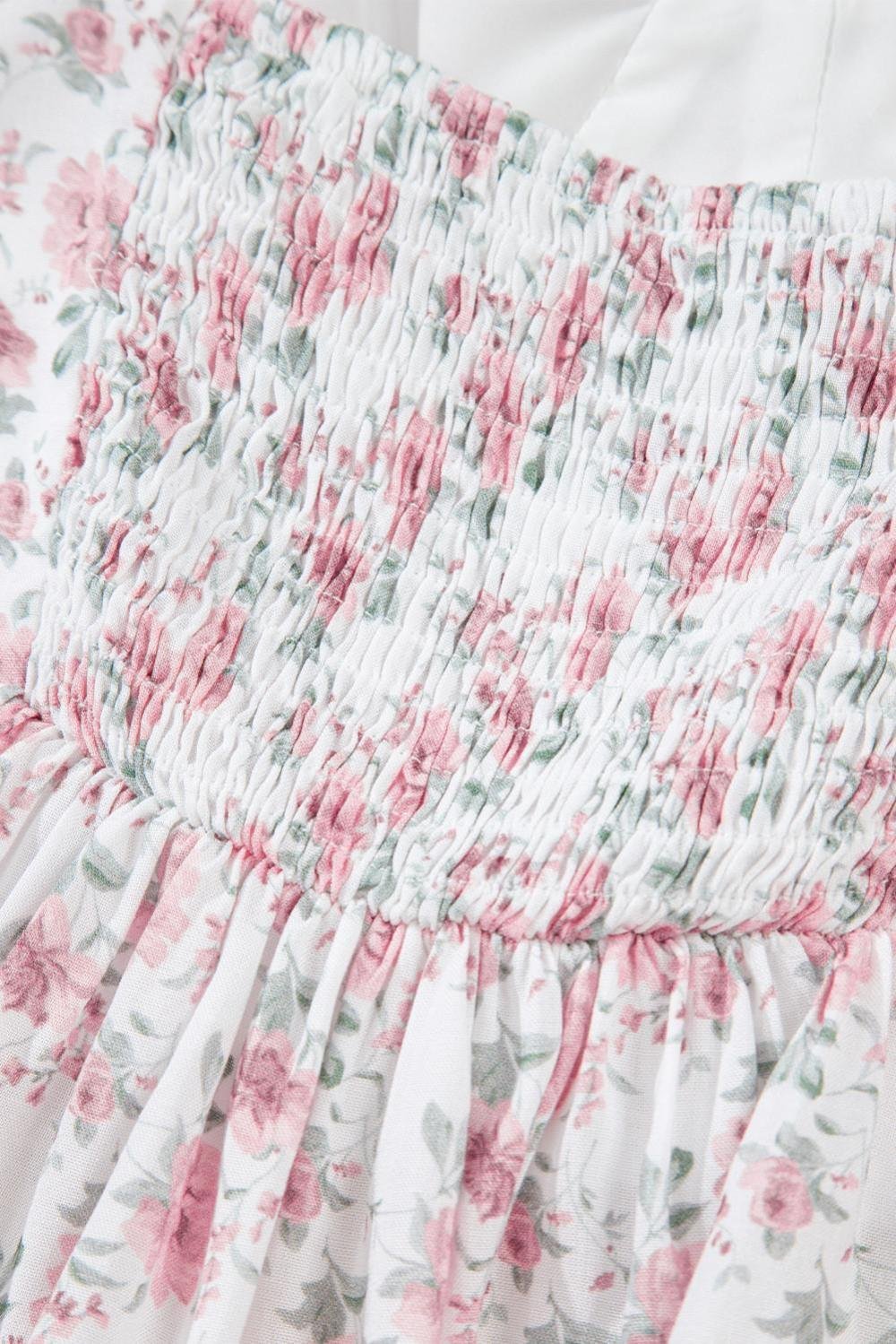 Sleeveless Tops | Women Pink Floral Flutter Peplum Cami Top