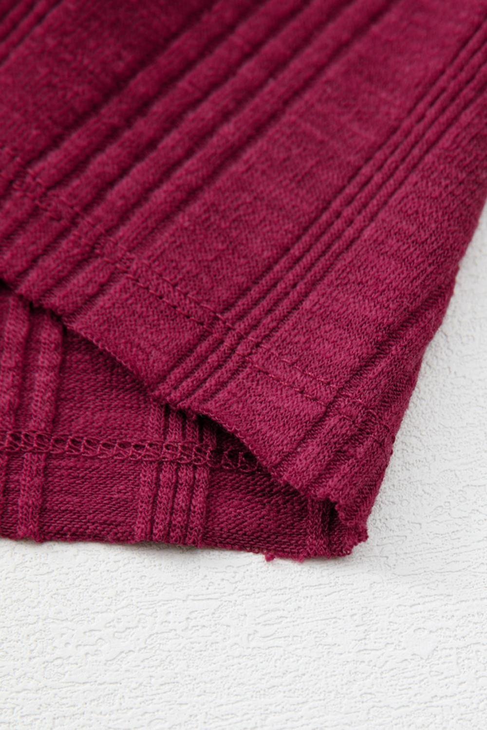 Sleeveless Tops | Women Red Dahlia Ribbed Textured Exposed Stitching Tank Top